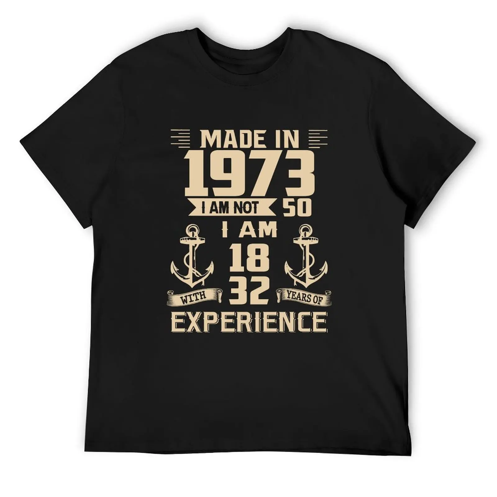 Anchor Made In 1973 50th Birthday 50 Years Old T-Shirt rapper graphic tees anime figures blacks cotton t shirt men