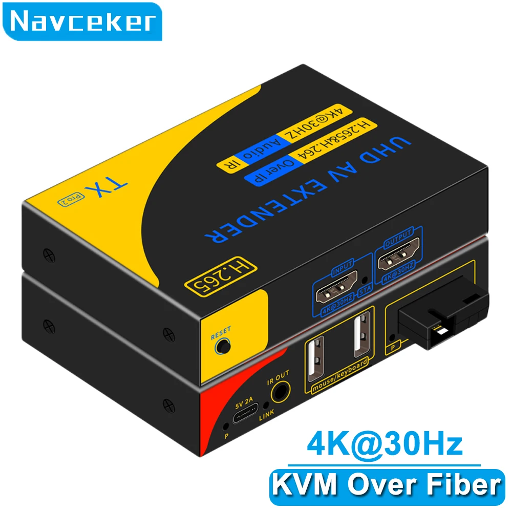 

4K 30Hz 20Km HDMI Fiber Optic USB KVM Extender Video Transmitter Receiver Over SC Fiber Cable Extender KVM For mouse keyboard PC