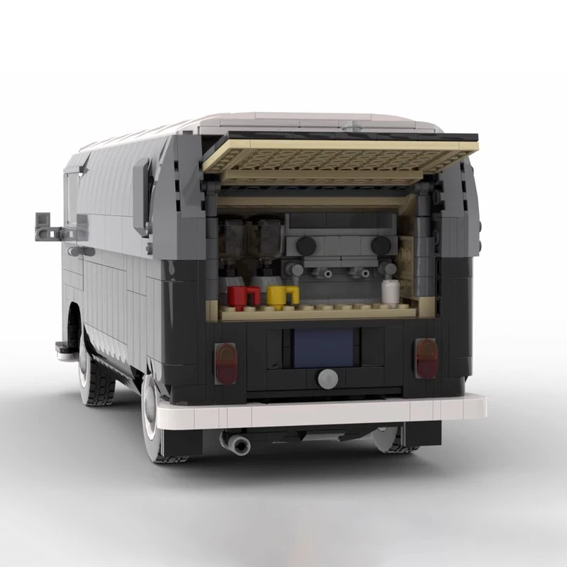 Bricklink MOC 10279 Technical Car VW T2 Kastenwagen Barista Van Truck Creative Vehicles Building Blocks Kid Toys Christmas Gift