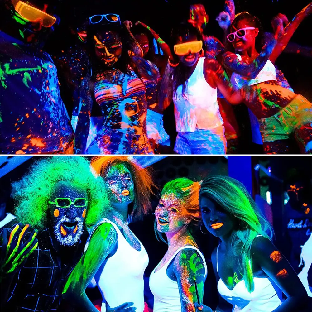 Beauty 12 Pack Glow In The Dark Face Body Paint Glow Sticks Markers Makeup Face Painting Kits, For Halloween And Parties