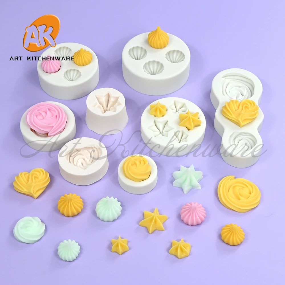 Meringue شكل قوالب السيليكون Sugarcraft فندان قالب الشوكولاته كب كيك كعكة تزيين المطبخ خبز لتقوم بها بنفسك قوالب الطين الراتنج #1