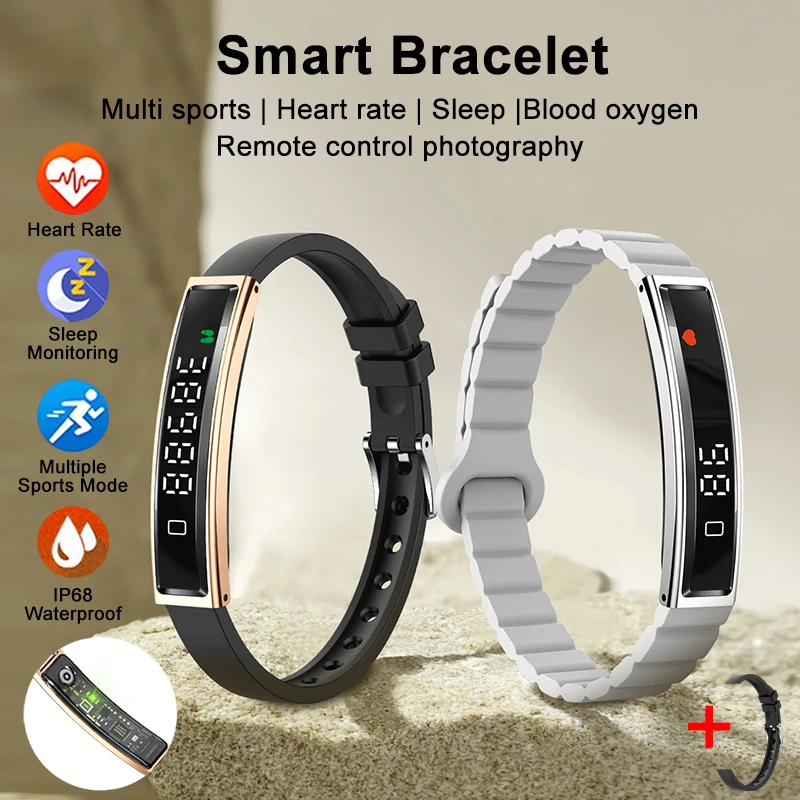 

Fashion Smart Watch Heart Rate Blood Oxygen Monitor Smart Bracelet Bluetooth Connected Sport Fitness Ladies Smartwatch Men Women