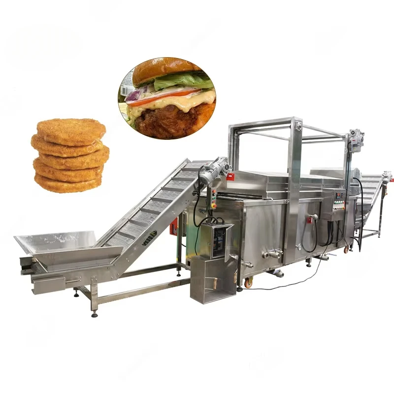 1000 kg por hora comercial automático correia transportadora gás contínuo Akara fritadeira Nori máquina de fritar