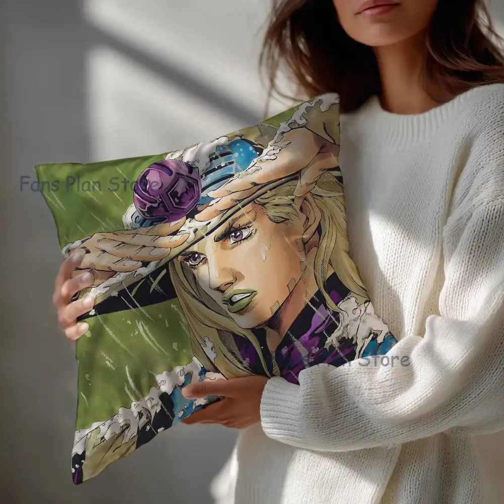 J-JoJos  A-Adventure B-Bizarre Pillow Case Plush Pillow Cases Home Decoration Pillow Cover for Sofa Bed Chair Living Room