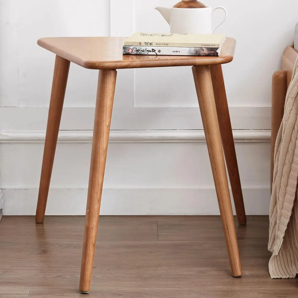 

Small Solid Oak Wood Shaped Coffee Table, Mid-Century Modern Coffee Tables for Living Room, Center Table for Minimalist Display