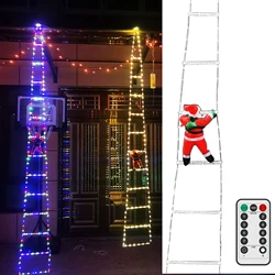 Remote Control Santa Claus Climbing On Rope Ladder Christmas Indoor Ornament Decor Outdoor Waterproof Christmas LED Lights