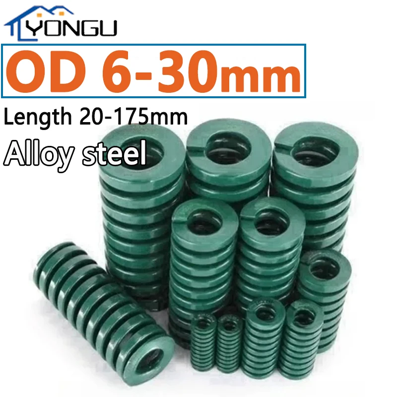 Green Die Mold Spring Compression Springs Alloy Steel Spiral Stamping  Die Springs OD6-30mm