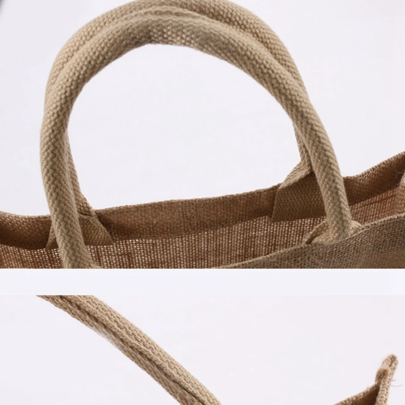 Tas belanja katun dapat dipakai ulang, tas Tote pengiring pengantin, tas Interior berlaminasi dengan pegangan