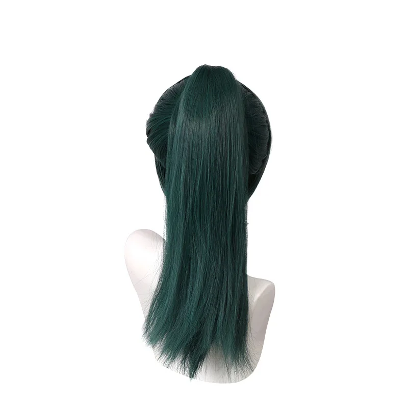 Jujutsu Kaisen cosplay pruik, Jujutsu Kaisen Shenyuan Zhenxi, donkergroene tijger mond clip paardenstaart