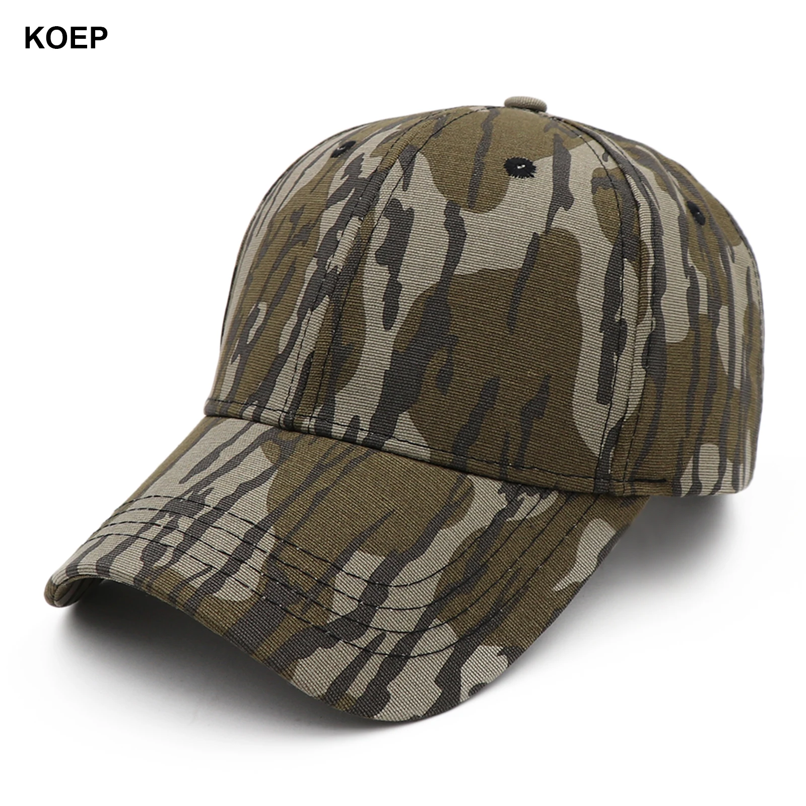 KOEP Outdoor Fishing Caps Jungle Bottomland Camouflage Baseball Cap Hunting Hat Cotton Dad Snapback Hats Bulrush Leaves KBMO9