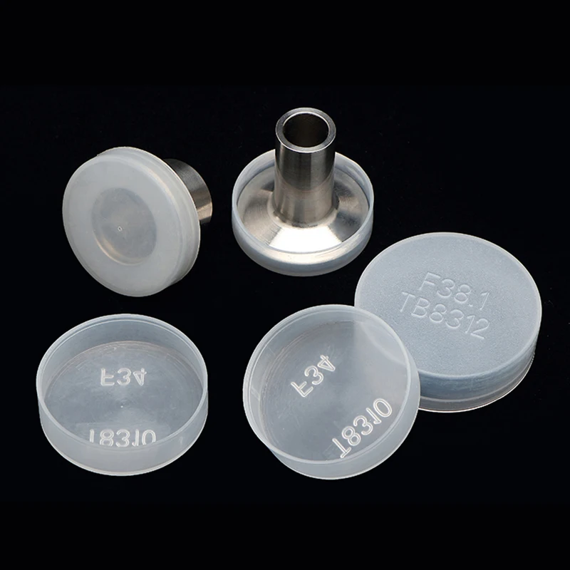 Plastic PE White Translucent Vacuum Flange Plastic Cap  Protective Cover CF/KF/ISO Circular Dust Adapter Sleeve Oil Pipe Joint