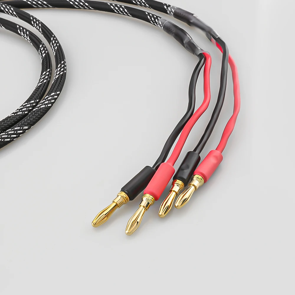 HiFi RCA To 2 Banana Canare Speaker Cable / Audio cable for AMP Soundbox Sub-woofer Gold Plating Audio Cable