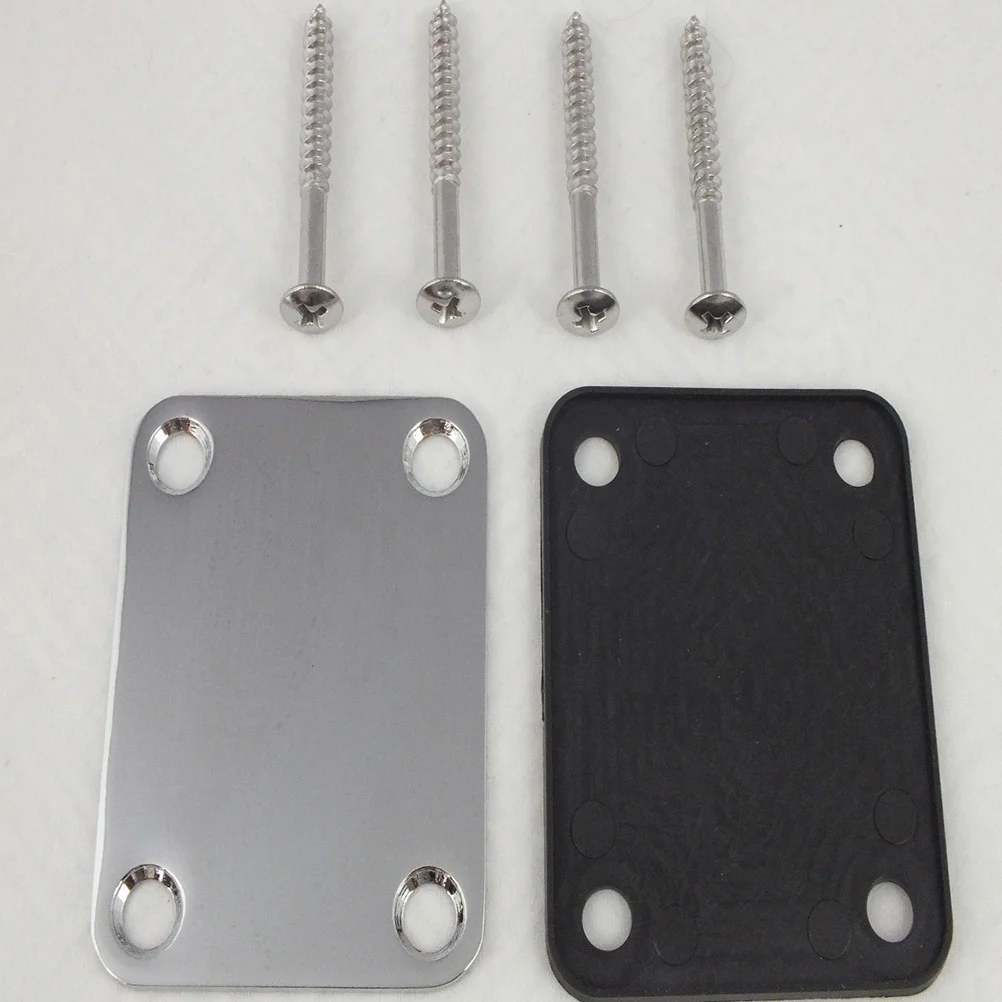 

3Pcs Guitar Neck Plate Black Durable Metal Bass Neck Strengthening Connecting Joint Plate for Electric Guitar Repair