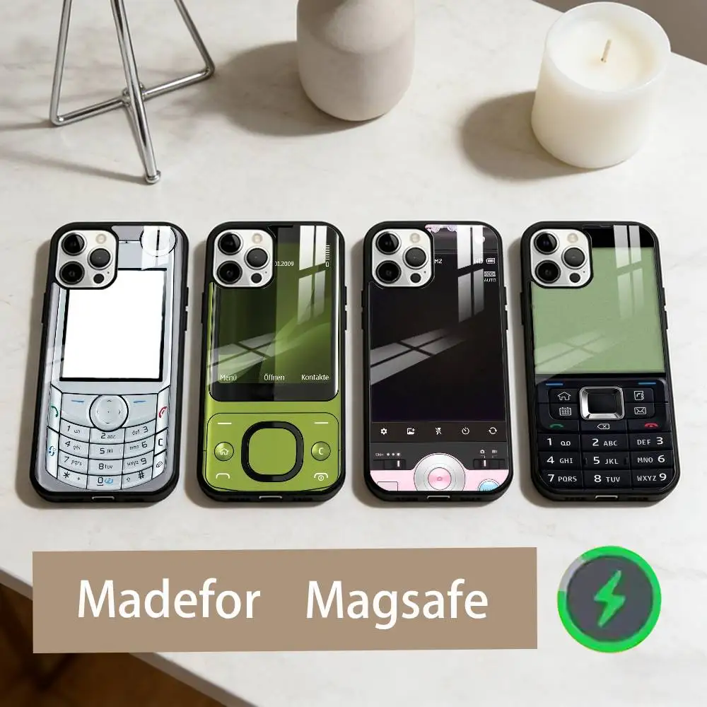 

R-Retro Mobile Phone Phone Case For iPhone17,16,15,14,13,12,11 Plus,Pro Max Magnetic For Magsafe Wireless Charging