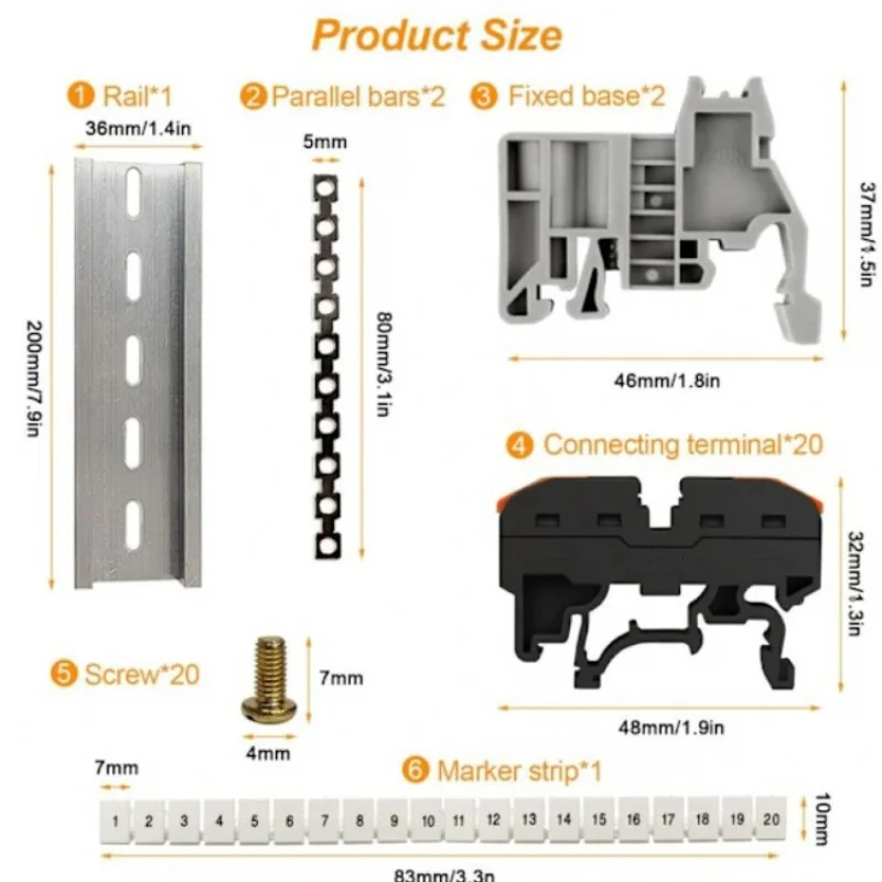 Push-In Terminal Kit, 2-Conductor Quick Splice Lever Connector, 0.2-4mm² AWG24-12 Solid & Stranded