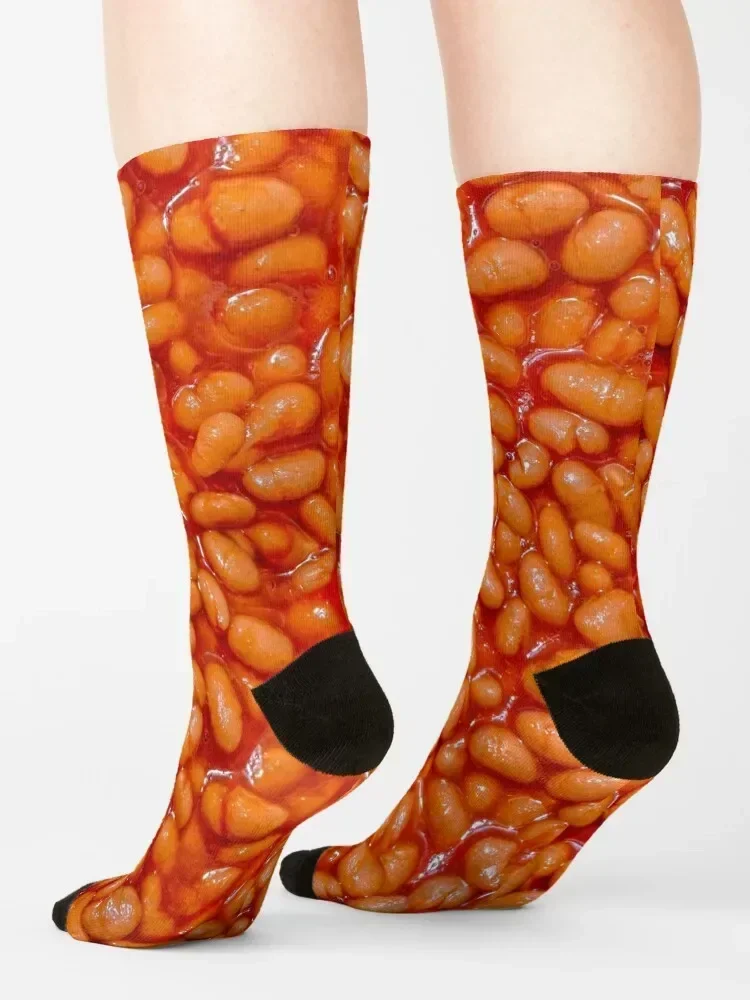 Bas de sport à motif de nourriture pour hommes et femmes, chaussettes de mode, haricots cuits, tomate rouge, ce, luxe