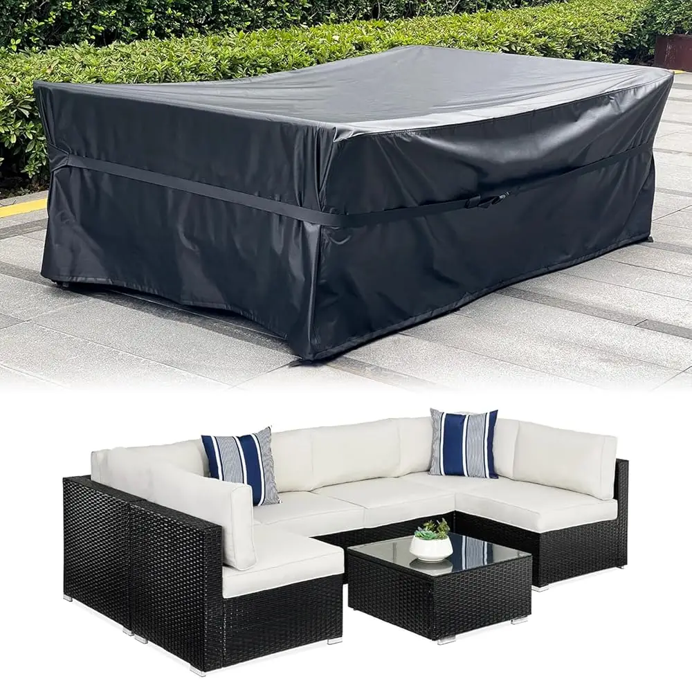 

Patio Furniture Covers Waterproof, Outdoor Furniture Set Covers Rectangular, Patio Table Chair Sofa Set Covers With Extra-Wide