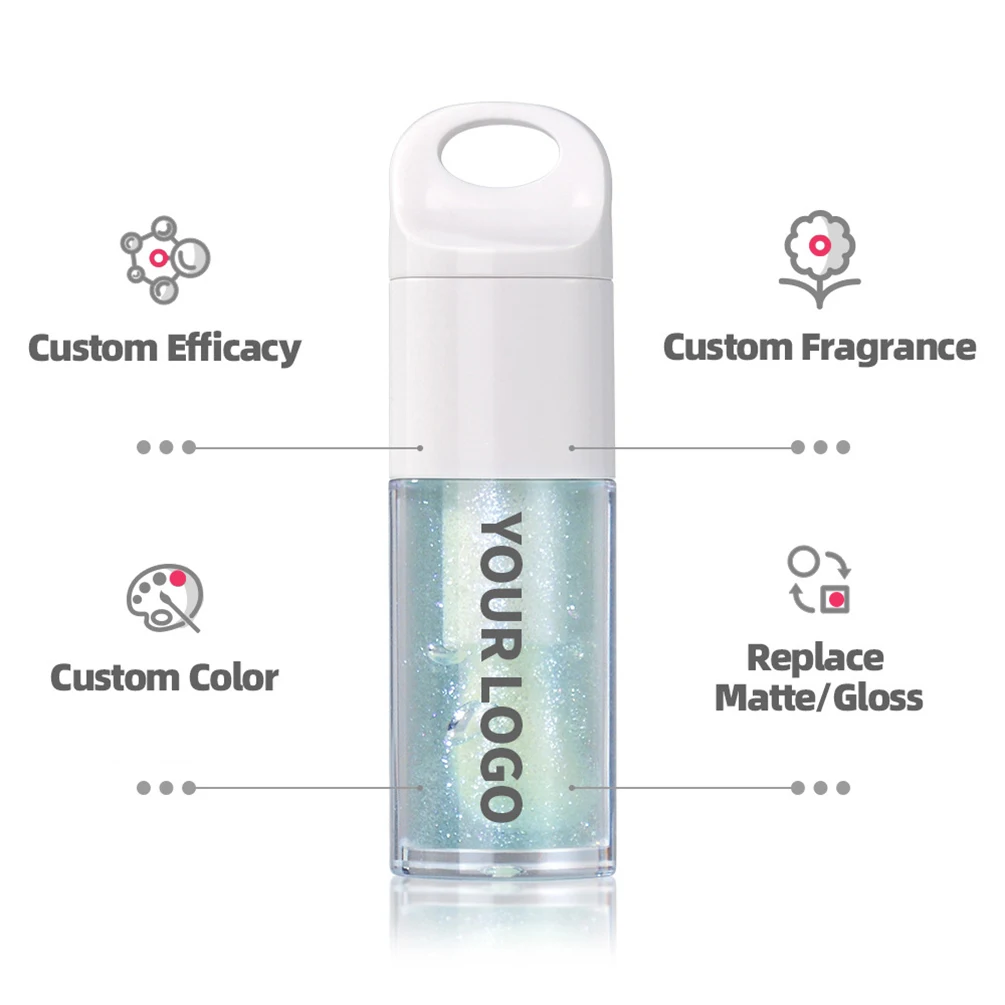 カスタムロゴ ヴィーガン リップオイルセット 2サイズ リボン パールチャーム 色が変わる 保湿 セクシー リップオイル 卸売 ビューティーメイク