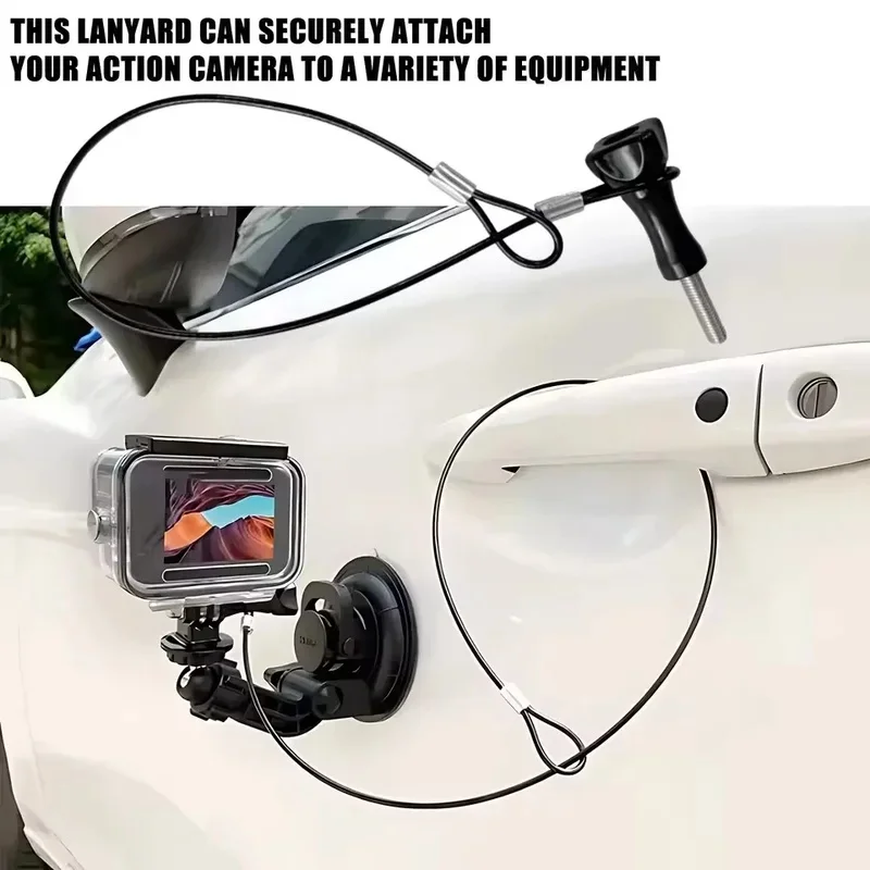 1-5Set Stainless Steel Safety Rope Lanyard for GoPro Hero 13 12 11 Anti-lost Hand Wristband Hanging Ropes for DJI Insta360 X5