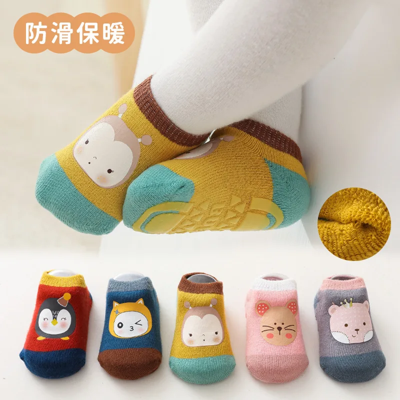 Children 1-5Y Boys Girls Socks Anti-Slip Newborn Cotton Rattle Cute Autumn Floor Stocking Warm Boots Infant Booties