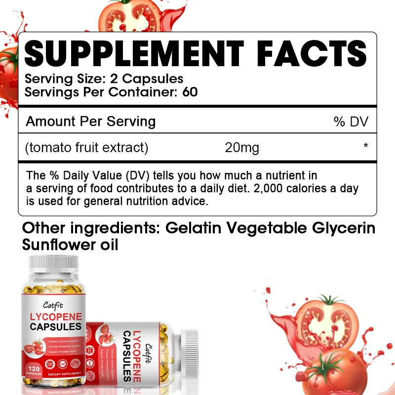 Natural lycopene Capsule，Antioxidant Reduce Cholesterol Heart &Andcardiovascular Care Male Prostate Supplement Non-GMO