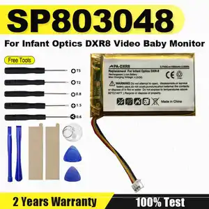 Bilashmart Brand BackShell Replacement Battery Infant Optics DXR8 Video Baby Monitor SP803048 1500mAh 3.7V Li Polymer Rechargeable Batteria