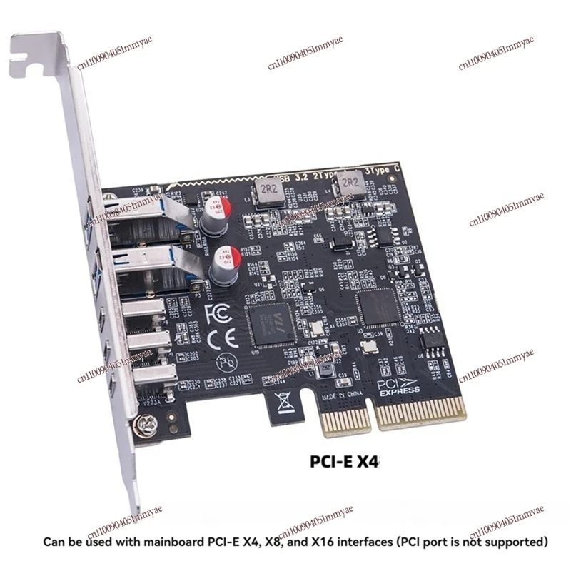 

New-A47Q-USB PCIE Card 2Port USB3.2 GEN2 USB-A + 3Port Type C 10Gbps Expansion Card PCI-E X4 USB HUB Adapter For Desktop