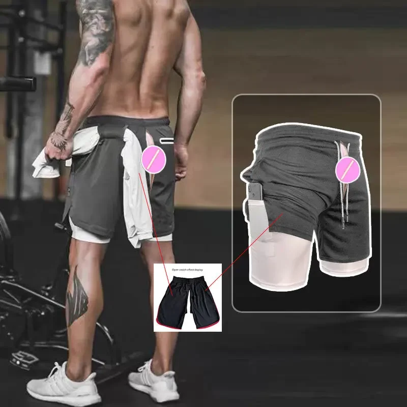 

Уличные сексуальные брюки с открытой промежностью, мужские экзотические шорты, летние шорты, мужские брюки для бега для фитнеса, мужские повседневные уличные брюки для пар