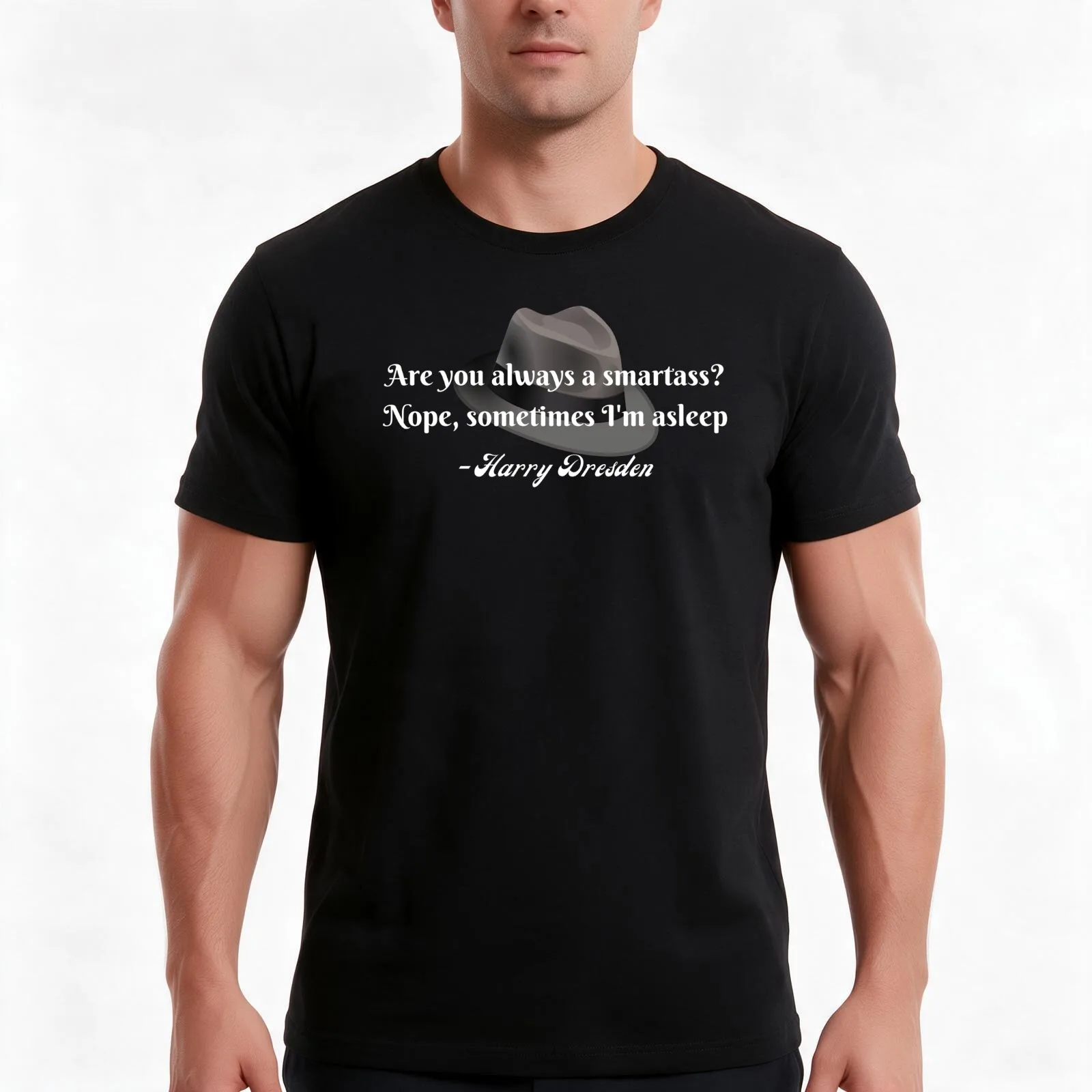 The Dresden Files Smartass T-Shirt, Summer Casual Cotton Tee, Oversized Streetwear Tops, Vintage Graphic Print, Unisex Men Women
