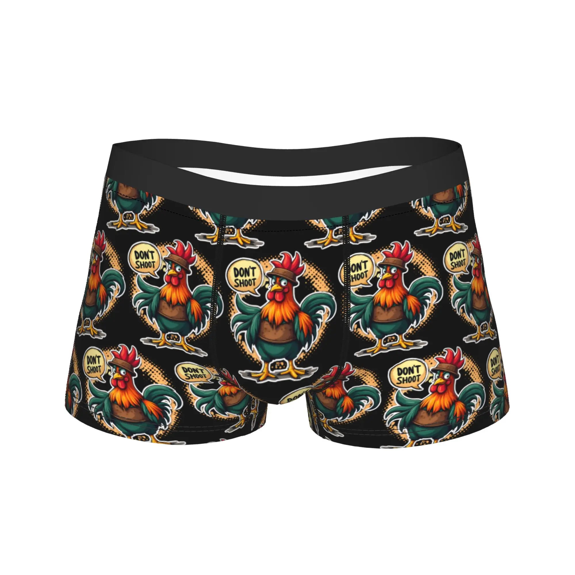 

Don't Shoot Scrappy Rooster Boxer Brief Underwear Trenky Man Breathable Boxershorts Design Large Size Underpants