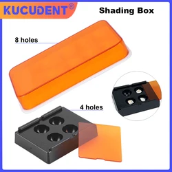 KUCUDET 4/8Holes Dental Shading Box Teeth Patch Shading Light Case Resin Veneer Storage Tooth Box Protector Container