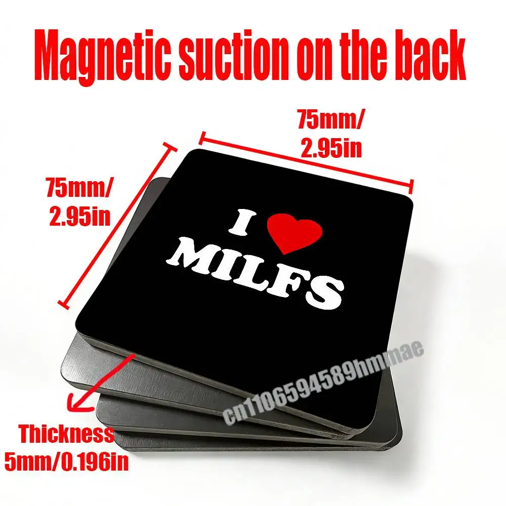 

For I Love Milfs Fridge Freezer Refrigerator Magnets Kitchen Metal Cabinet Magnetic Sticker Suction Attraction Card