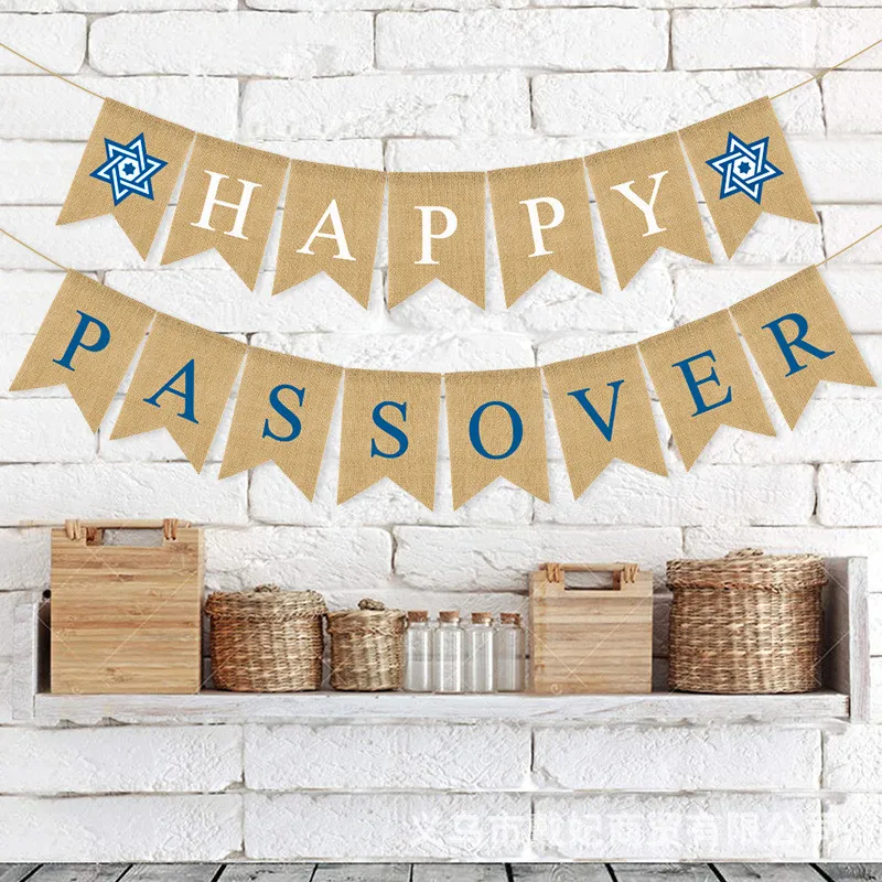 Jewish New Year Flag Party Decoration Theme Honeycomb Decor Hanukkah Garland Happy Pastor Dovetail