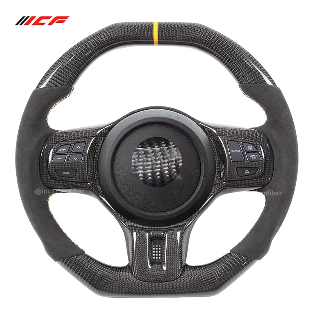 For Mitsubishi Lancer Evolution EVO EX X 10 Real Carbon Fiber Steering Wheel Customized Leather 2007-2017