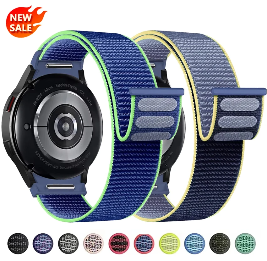 Nylon Loop Bands For Samsung Galaxy Watch 7 6 FE 4 Classic 5 pro 44mm 40mm 47mm 45mm Push-button bracelet Galaxy Watch 7 Strap