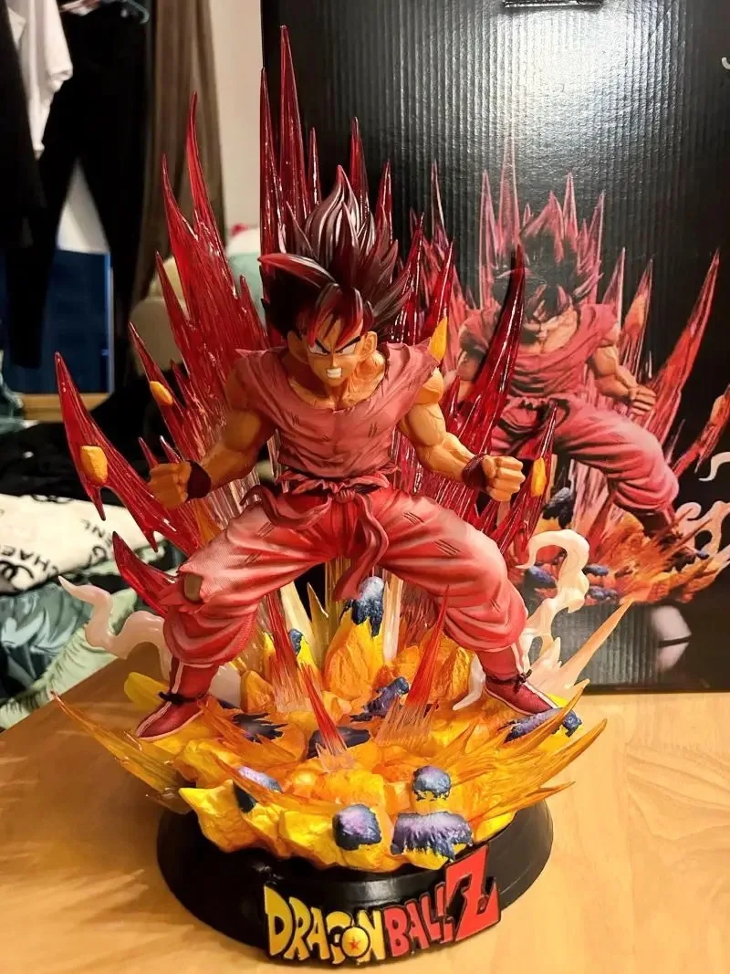 40cm Anime Figure Dragon Ball Super Saiyan God Red Kaiouken Goku Explosive Goku Statue Pvc Model Figurine Toys Action Figures