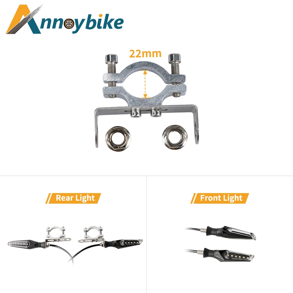 4PCS LED Motorcycle Electric Bicycle Light Set 48V 60V Flashing Dynamic LED Turn Signals dicator Horn Scooter Lamp Accessories