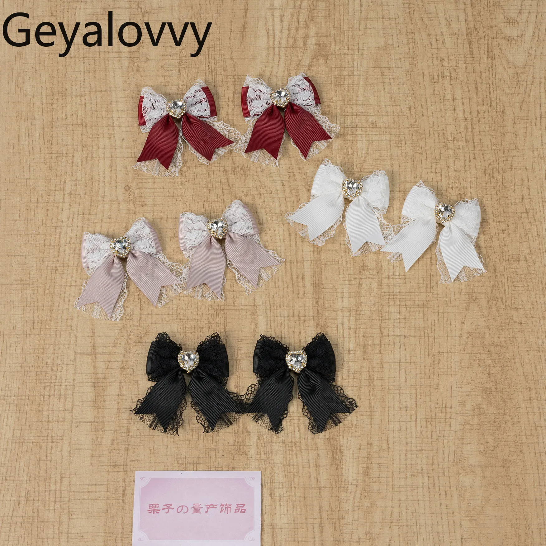 

Women's Accessories Japanese Lolita Style New Headwear Heart Lace Bows Hair Clip Double Sweet and Cute 2026 New Girl Headwear