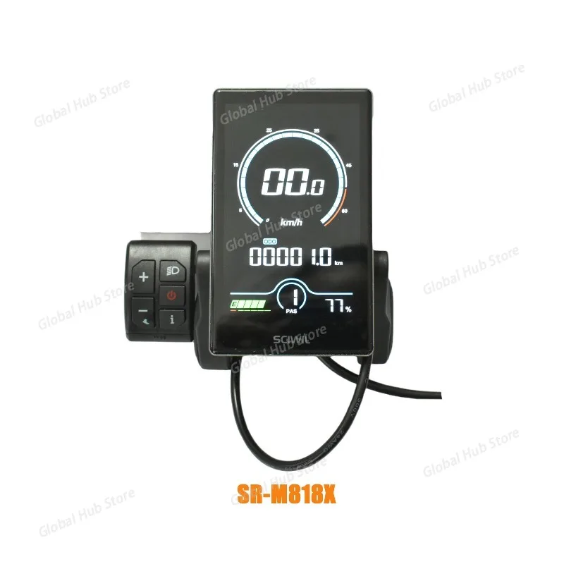 

24V-72V Electric Bicycle LCD 4-inch Liquid Crystal Display Instrument 818 Vertical Screen with Light Sensing System NFC Switch