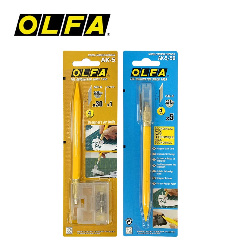 OLFA AK-5 مصمم الفن سكين لدقة نحت حفارة فائدة سكين نموذج القاطع مع إبرة مطابقة KB-5/30B قطع الغيار