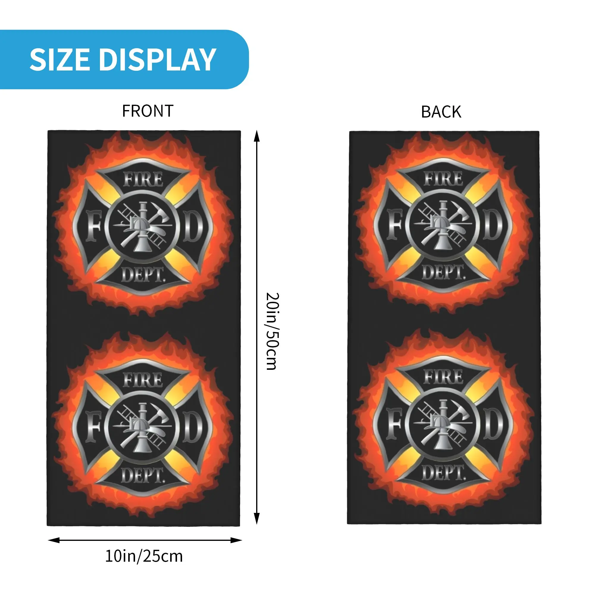 Fire Rescue Firefighter Bandana Neck Warmer Men Women Winter Ski Hiking Scarf Gaiter  Face Cover
