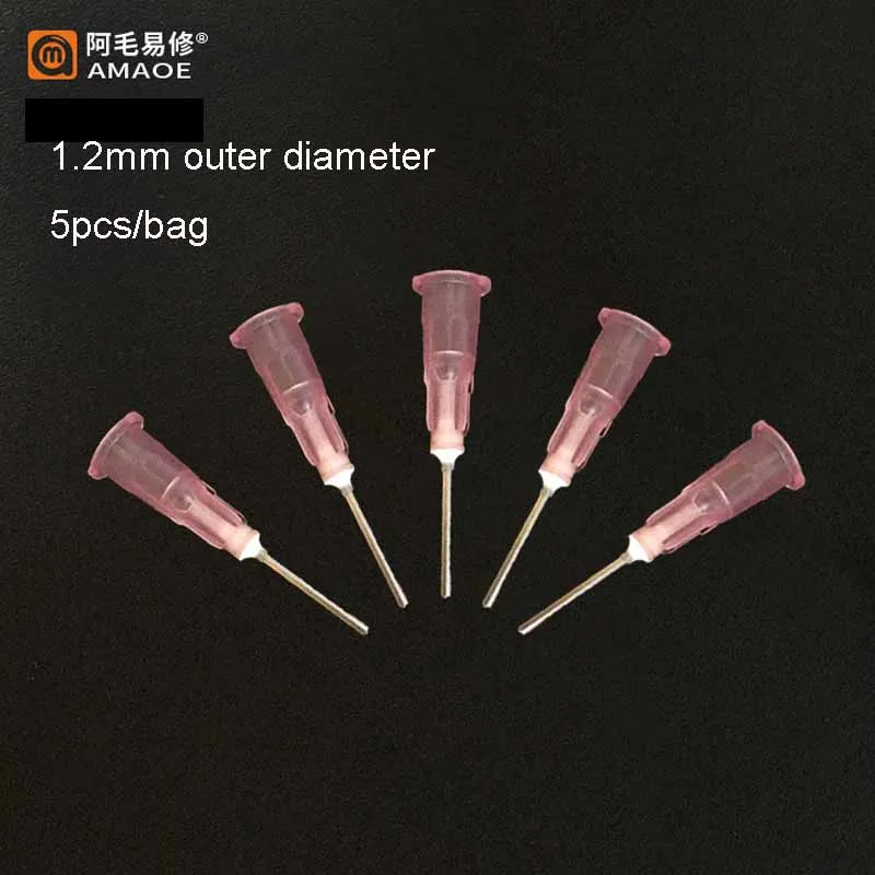 Amaoe Dispensing Syringe Needles 1.0 MM 1.2 MM Outer Diameter For Solder Paste Flux Welding Mobile Repair Tools