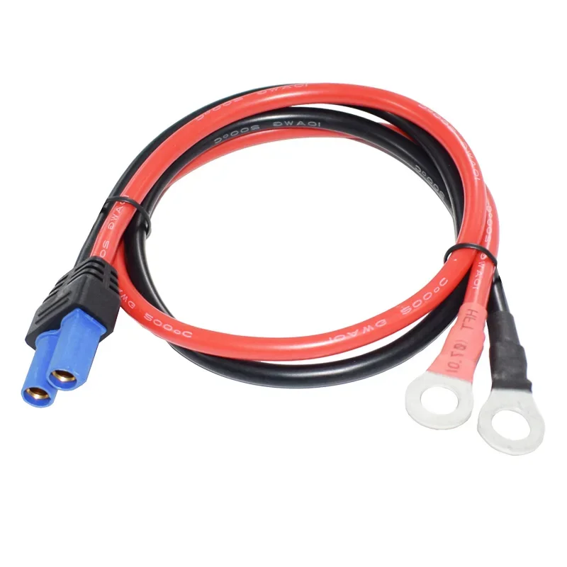 60cm 10AWG EC5 Female To O Ring Terminal CablePower Wire Connector Extension Cable Silicone Cord Emergency Battery Jump Cable