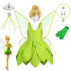 Baby Girls T-Tinkerbell Fairy Dress Christmas Kids Classic Princess Disguise Costume Halloween Party Cosplay Outfit with Wings