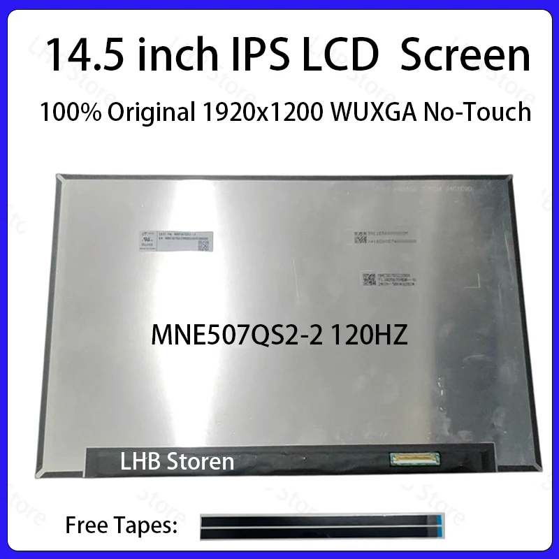 14.5 Inch Laptop LCD Screen MNE507QS2-2 Display Matrix Panel Replacement WUXGA 1920x1200 120Hz 100% sRGB Non-Touch MNE507QS2-2