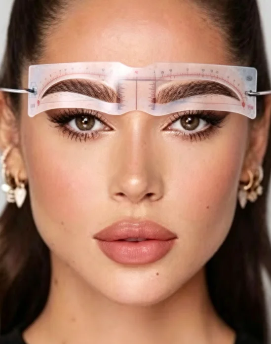 Eyebrow Ruler Stencil Kit for Beginners, Reusable Eyebrow Shaping Tool with Measure, Makeup Accessory