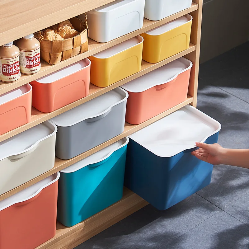 PP Material Desktop Storage Box with Lid Desk Organizer for Cosmetics Jewelry Toy Home Bedroom Underwear Sundries Storage Basket