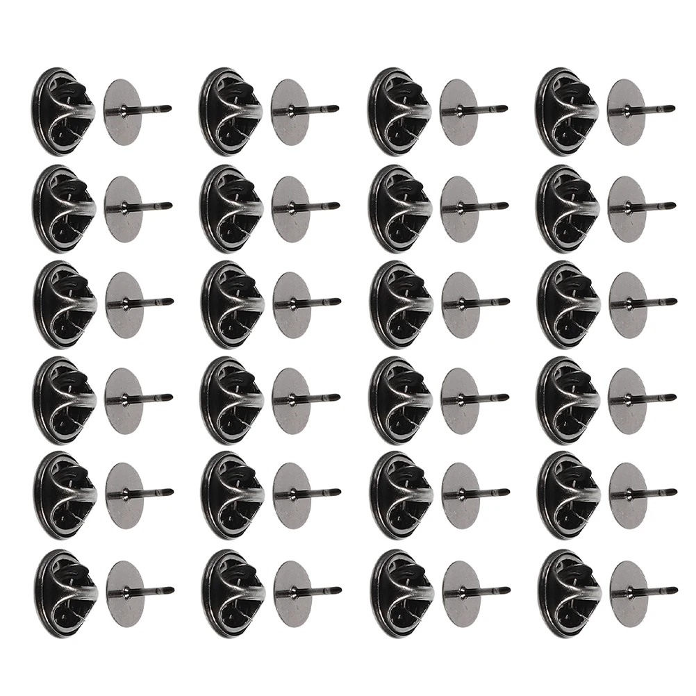 

50 Sets Butterfly Cap Accessories Rose Gold Iron DIY Crafts Pin Backs Lapel Tie Tacks Badges Jewelry Making Storage Portable Box