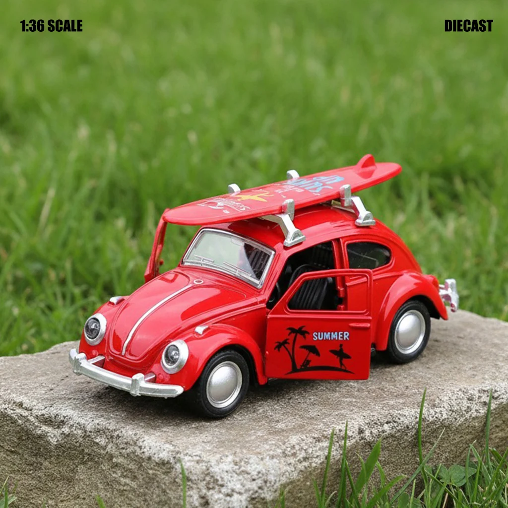 (袋入り) 1:36スケール ビートル スケートボード、ビーチスケートボードデザイン。 スケートボードは取り外し可能です。取り外し可能な子供用おもちゃです。