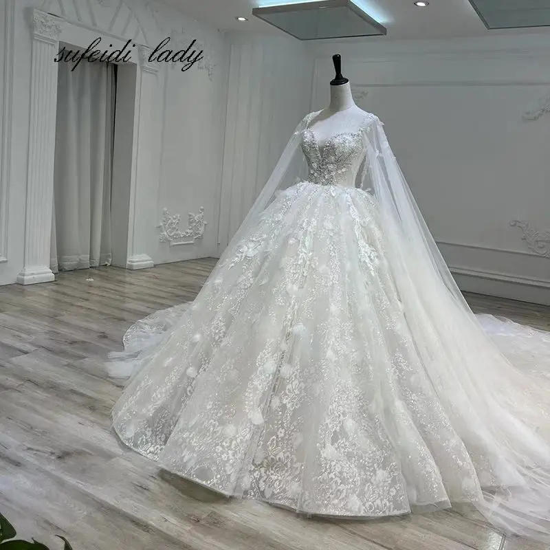 Sexy V-Neck Wedding Dress Sweetheart Bride Gown Appliques Beading Customized Romantic Princess Robe De Mariee